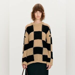 TheOpen Product Beige Check Sweater size 3
